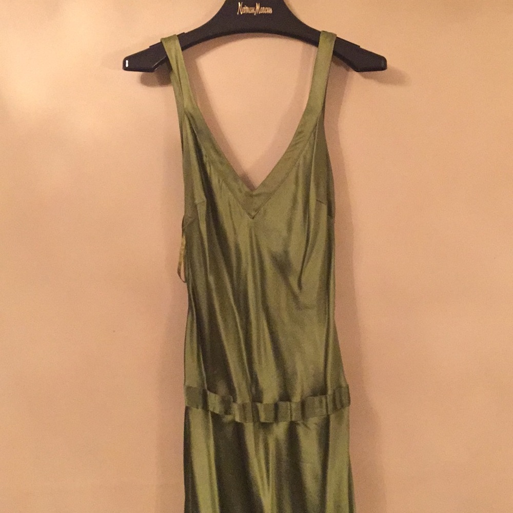 Cache Satin Green Clean Dress Size 10